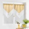 Paire De Voilages (60 X 160 Cm) Duetto Jaune Miel Et Blanc