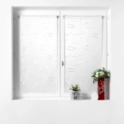 Paire De Voilages (60 X 120 Cm) Hoops Blanc