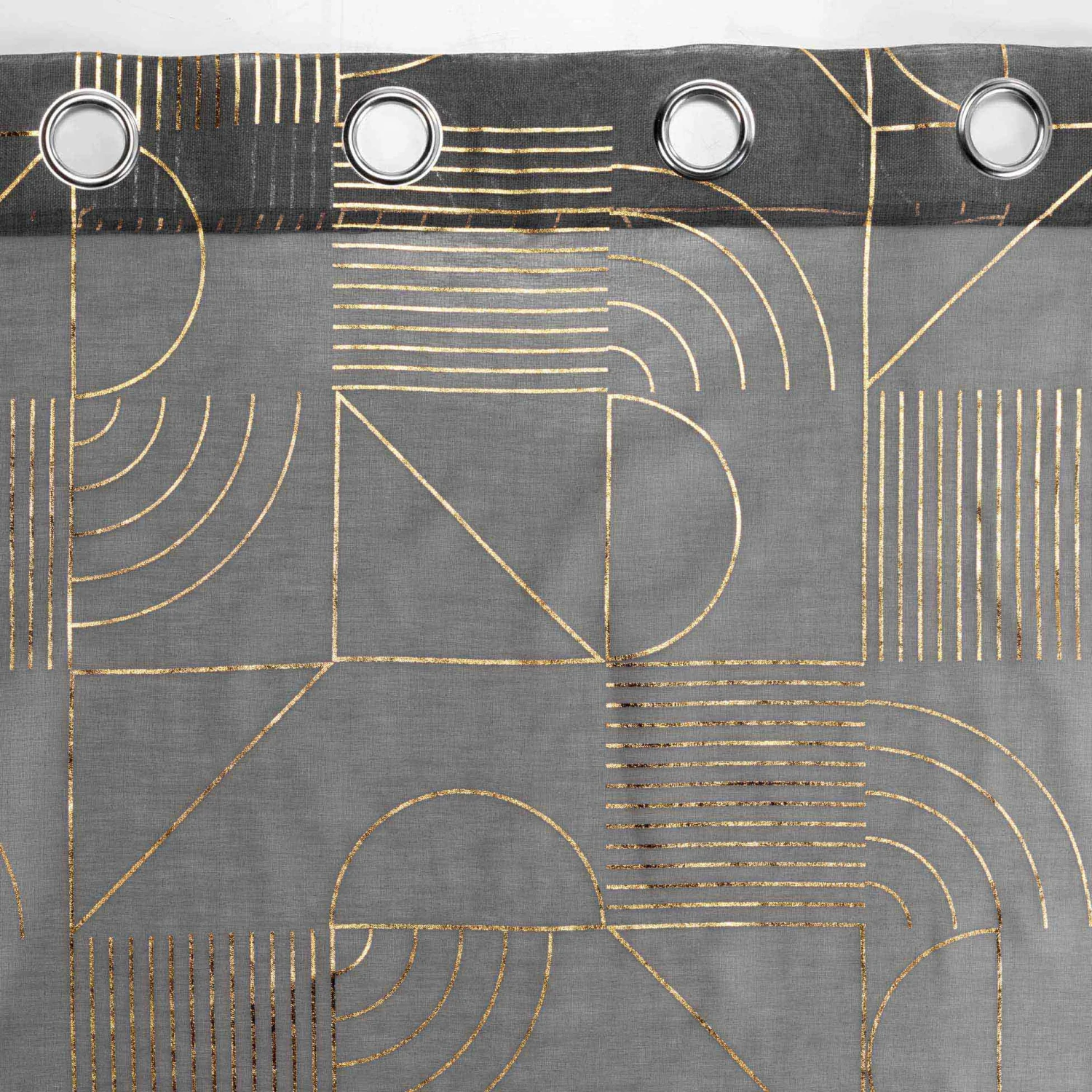 Voilage (140 x 240 cm) Lineor Gris anthracite Voilage (140 X 240 Cm) Lineor Gris Anthracite -Eminza panneau a oeillets 140 x 240 cm voile sable imp metallise lineor anthracite or 117736 1656416963