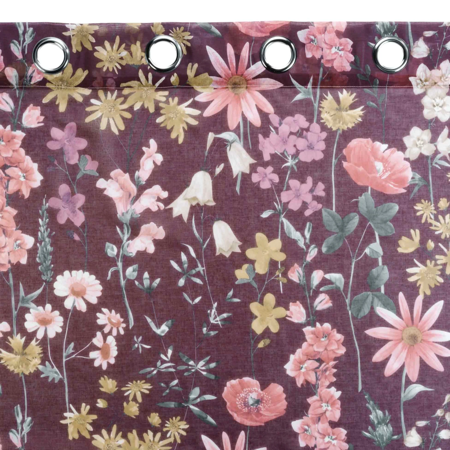 Voilage (140 x 240 cm) Florabella Violet prune Voilage (140 X 240 Cm) Florabella Violet Prune -Eminza panneau a oeillets 140 x 240 cm voile sable imprime florabella prune 117748 1656417791