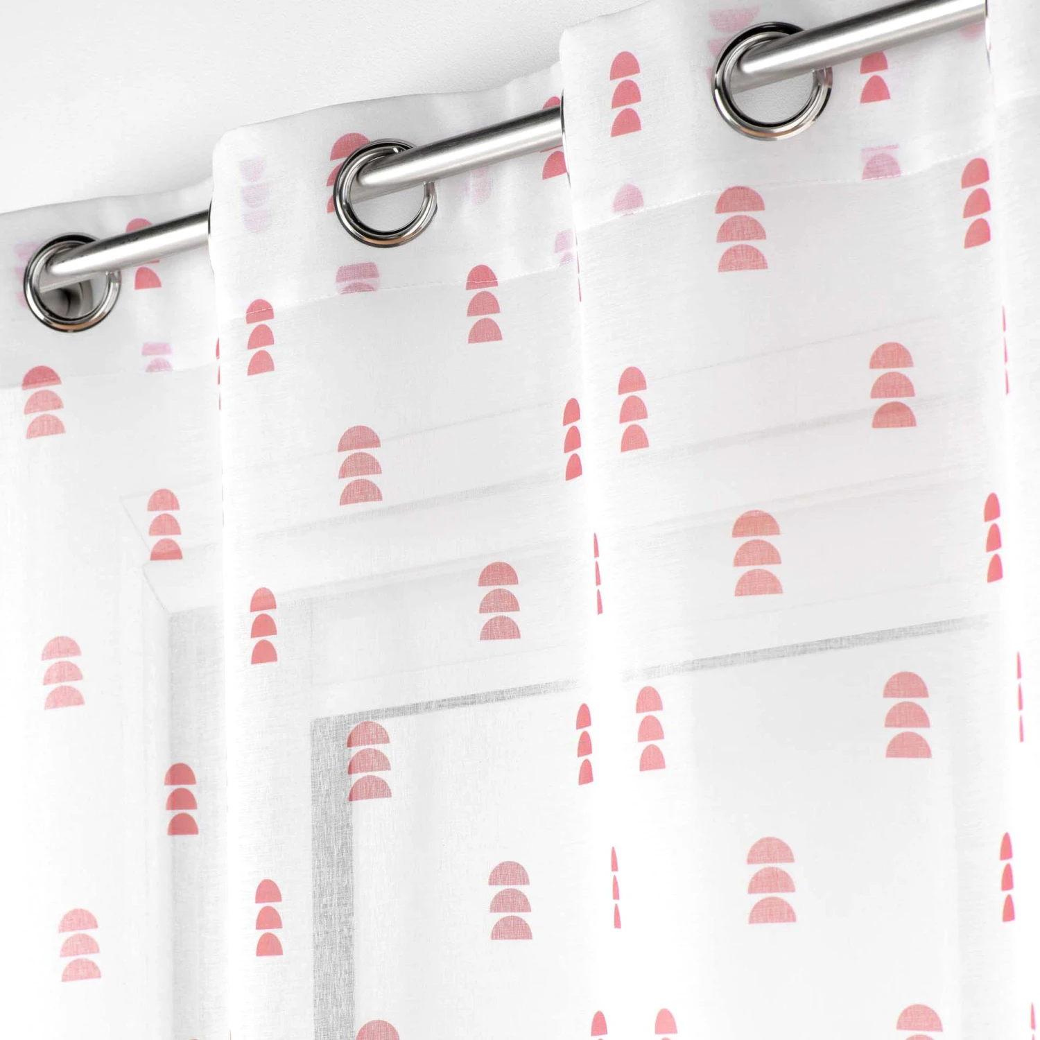 Voilage (140 x 240 cm) Geokid Rose Voilage (140 X 240 Cm) Geokid Rose -Eminza panneau a oeillets 140 x 240 cm voile sable imprime geokid rose 130439 1690363751