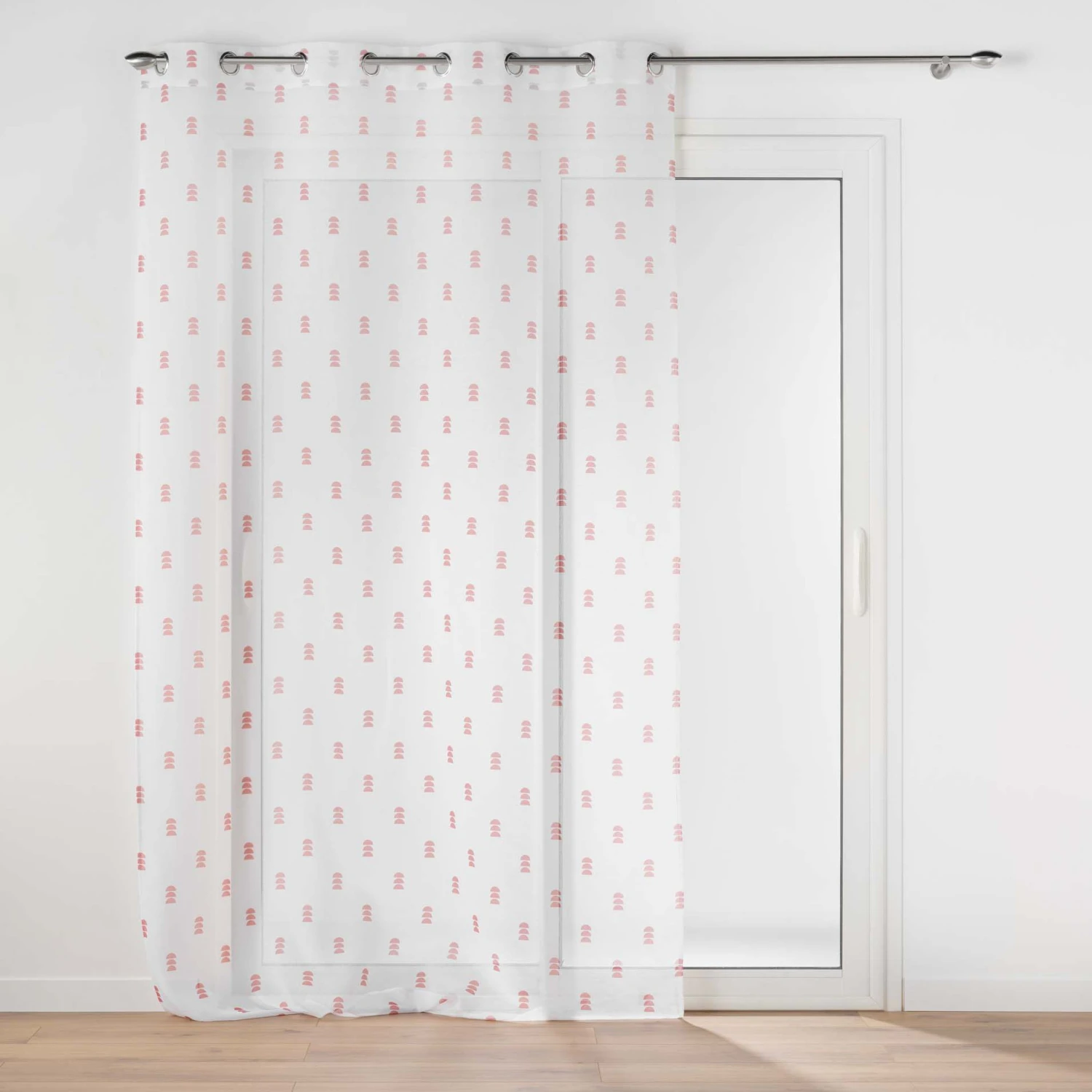 Voilage (140 x 240 cm) Geokid Rose Voilage (140 X 240 Cm) Geokid Rose -Eminza panneau a oeillets 140 x 240 cm voile sable imprime geokid rose 130439 1690363777