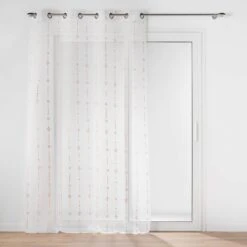 Voilage (140 X 240 Cm) Ariane Rose 4 Voilage (140 X 240 Cm) Ariane Rose -Eminza panneau a oeillets 140 x 240 cm voile sable imprime metallise ariane or rose 130487 1690365672