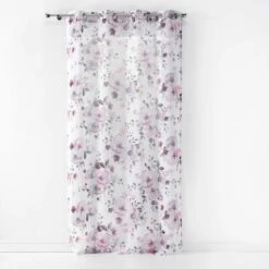 Voilage (140 X 240 Cm) Velvet Flower Blanc 2 Voilage (140 X 240 Cm) Velvet Flower Blanc -Eminza panneau a oeillets 140 x 240 cm voile sable imprime velvet flower blanc 106271 1627307037