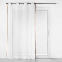 Voilage (140 X 240 Cm) Sarah Blanc 2 Voilage (140 X 240 Cm) Sarah Blanc -Eminza panneau a oeillets 140 x 240 cm voile sable jute sarah blanc 117865 1656405645