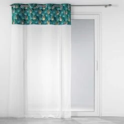Voilage (140 X 240 Cm) Clairine Vert émeraude -Eminza panneau a oeillets 140 x 240 cm voile sable top velours imp or clairine emeraude 117880 1656403005