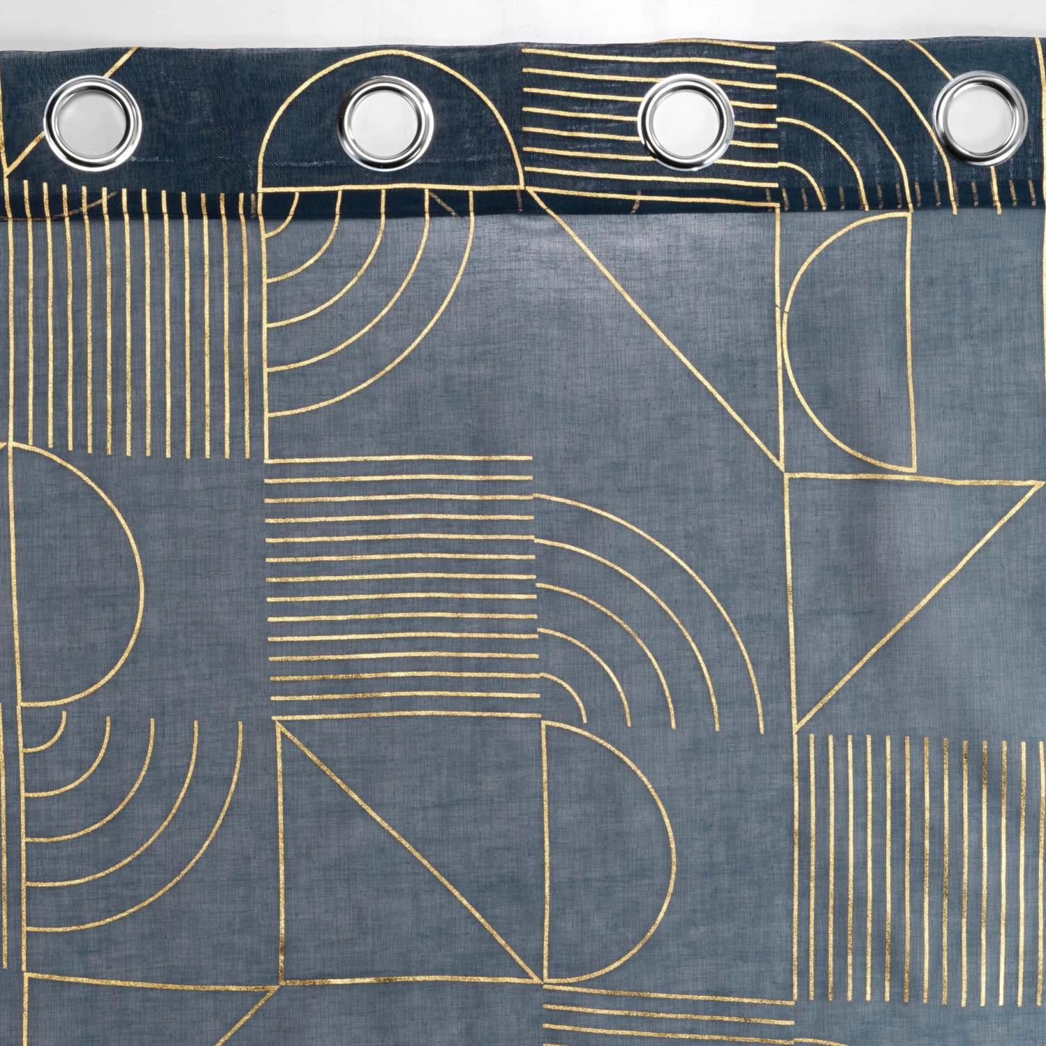 Voilage (140 x 280 cm) Lineor Bleu marine Voilage (140 X 280 Cm) Lineor Bleu Marine -Eminza panneau a oeillets 140 x 280 cm voile sable imprime metallise lineor marine or 117919 1656339967