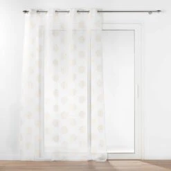 Voilage (140 X 280 Cm) Sixtine Or 4 Voilage (140 X 280 Cm) Sixtine Or -Eminza panneau a oeillets 140 x 280 cm voile sable imprime metallise sixtine or 130512 1690372345