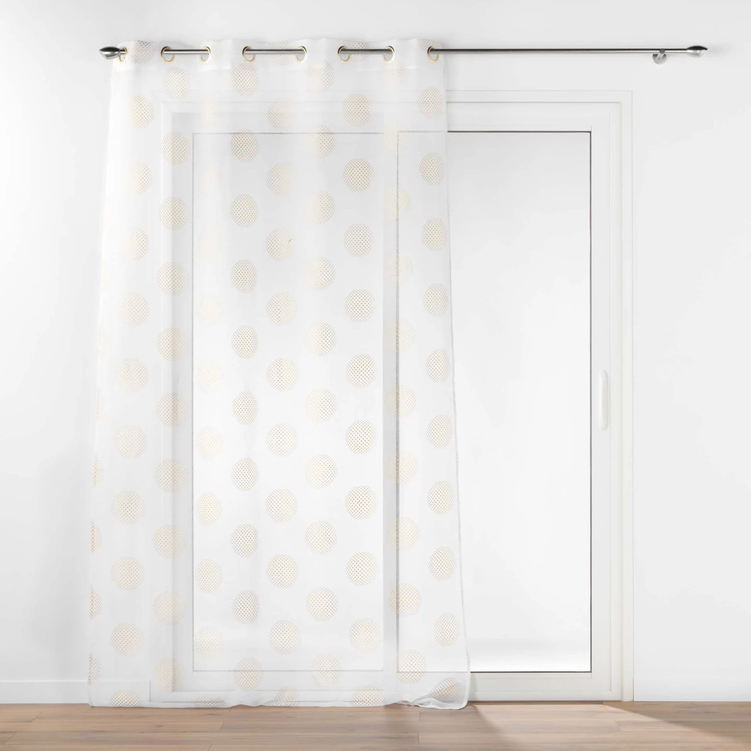 Voilage (140 x 280 cm) Sixtine Or Voilage (140 X 280 Cm) Sixtine Or -Eminza panneau a oeillets 140 x 280 cm voile sable imprime metallise sixtine or 130512 1690372345