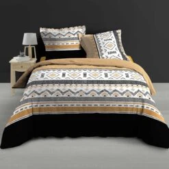 Housse De Couette Et Deux Taies Percale De Coton (240 Cm) Astraline Multicolore