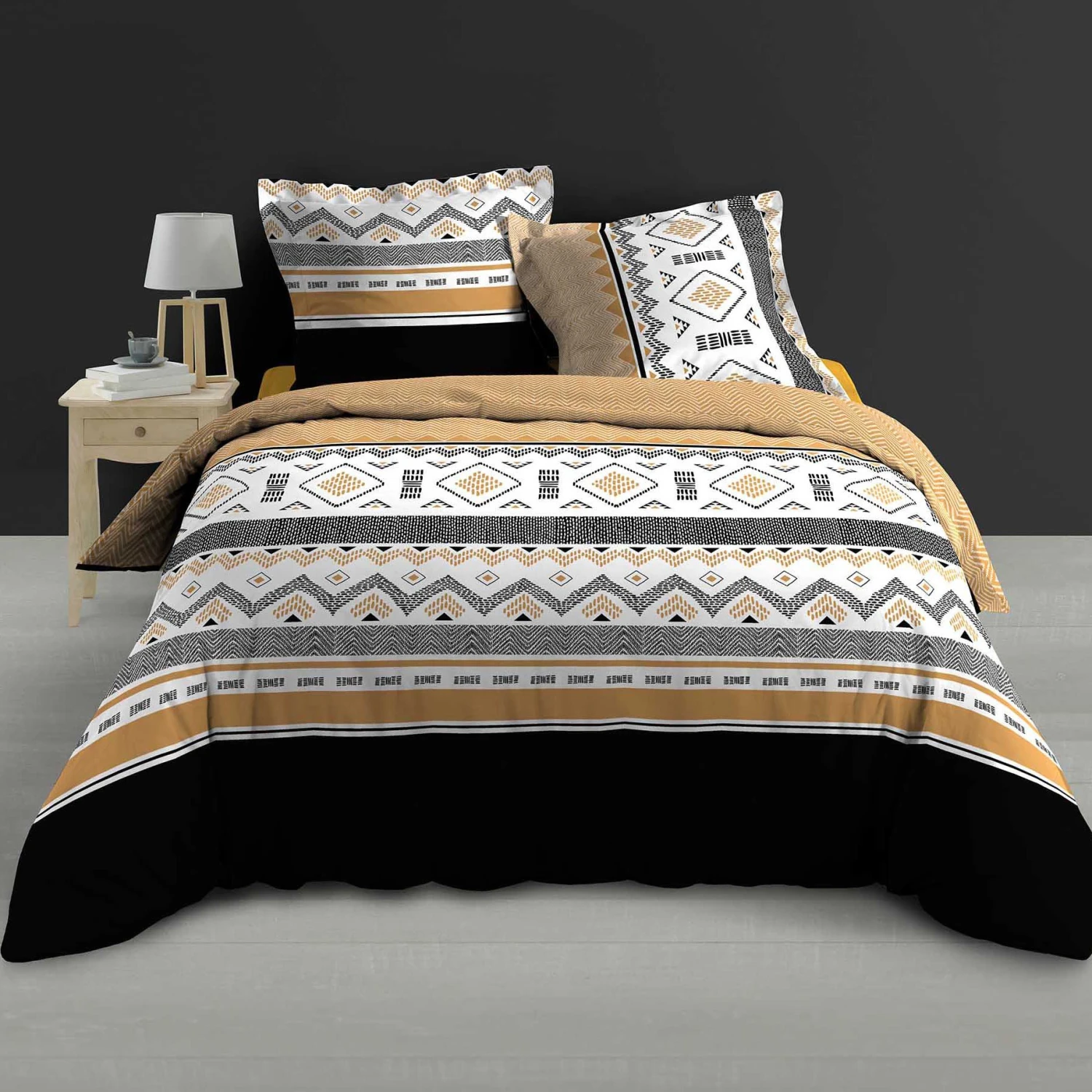 Housse de couette et deux taies percale de coton (240 cm) Astraline Multicolore Housse De Couette Et Deux Taies Percale De Coton (240 Cm) Astraline Multicolore -Eminza parure 3 p 240 x 220 cm percale imp 78 fils allover astraline 130608 1689145356