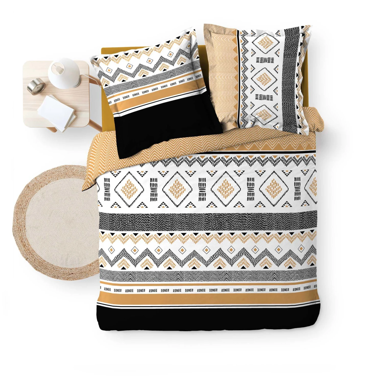 Housse de couette et deux taies percale de coton (240 cm) Astraline Multicolore Housse De Couette Et Deux Taies Percale De Coton (240 Cm) Astraline Multicolore -Eminza parure 3 p 240 x 220 cm percale imp 78 fils allover astraline 130608 1689145399