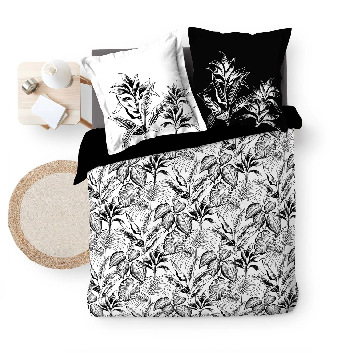 Housse de couette et deux taies percale de coton (240 cm) Cabana Noire Housse De Couette Et Deux Taies Percale De Coton (240 Cm) Cabana Noire -Eminza parure 3 p 240 x 220 cm percale imp 78 fils allover cabana 130609 1689145108