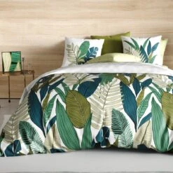 Housse De Couette Et Deux Taies Coton (240 Cm) Beleme Verte