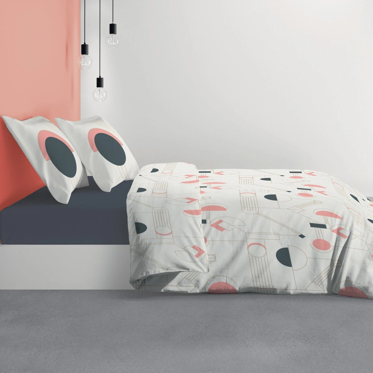 Housse de couette et deux taies coton (260 cm) Hawa Pink Rose Housse De Couette Et Deux Taies Coton (260 Cm) Hawa Pink Rose -Eminza parure housse de couette 3pcs 260x240cm 100 coton classique 57fils hawa pink 131497 1695802792