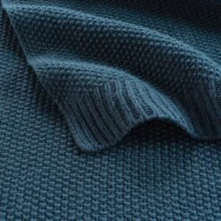 Plaid (150 Cm) Tricotine Bleu -Eminza plaid 125 x 150 cm acrylique tricotine bleu 118186 1656318513