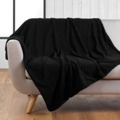 Eminza 14 Plaid Bouclette (150 Cm) Wooly Noir