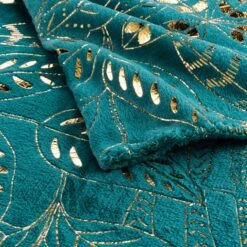 Plaid Doux (150 Cm) Belflor Vert émeraude -Eminza plaid 125 x 150 cm flanelle imprimee metallisee belflor emeraude or 117787 1656322091