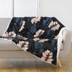 Plaid Doux (150 Cm) Belline Bleu -Eminza plaid 125 x 150 cm velours imprime sherpa belline bleu 118273 1656075770