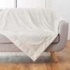 Plaid Fausse Fourrure (220 Cm) Caresse Ecru