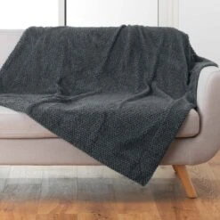 Plaid Fausse Fourrure (220 Cm) Iceberg Gris Anthracite