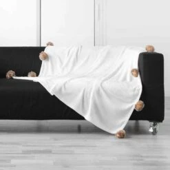 Eminza 12 Plaid Doux (150 Cm) Snowy Ecru