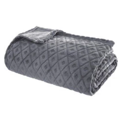 Plaid Doux (230 Cm) 3D Losange Gris Foncé