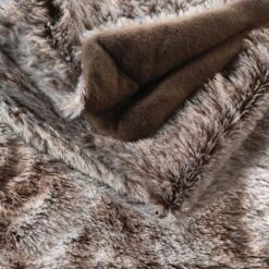 Plaid Fausse Fourrure (150 Cm) Antartic Chocolat -Eminza plaid fausse fourrure 150 cm antartic chocolat 49041 1670426645