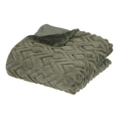 Plaid Fausse Fourrure (230 Cm) Mara Vert Kaki