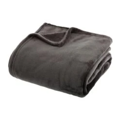 Plaid Doux (230 Cm) Tendresse Flanel Gris Foncé
