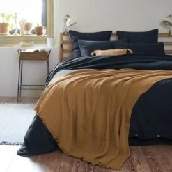 Plaid Gaze De Coton (220 Cm) Gaïa Camel