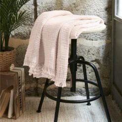 Plaid Gaze De Coton (160 Cm) Gaïa Rose Poudré