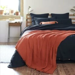 Plaid Gaze De Coton (220 Cm) Gaïa Terracotta