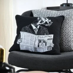 Coussin Carré (40 Cm) Princeton Noir