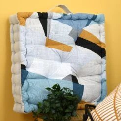 Coussin De Sol (45 Cm) Quadro Bleu