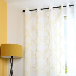 Voilage (140 X 260 Cm) Quadro Jaune Moutarde