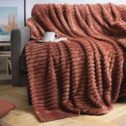 Plaid Doux (220 Cm) Dune Terracotta