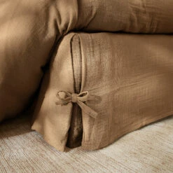 Cache-sommier Gaze De Coton (180 X 200 Cm) Gaïa Camel