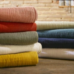 Drap Plat Gaze De Coton (240 Cm) Gaïa Rose Pêche -Eminza r gaia colorama v2