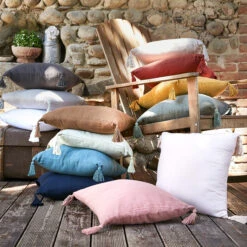 Coussin Carré Gaze De Coton (40 Cm) Gaïa Camel -Eminza r gaia coussins vue2 colorama 1