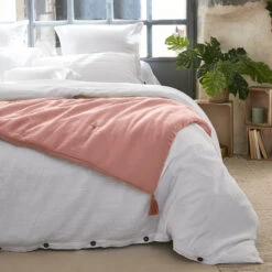 Edredon Gaze De Coton (150 X 150 Cm) Gaïa Rose Pêche