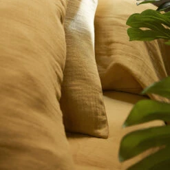 Housse De Couette Gaze De Coton (240 Cm) Gaïa Jaune Safran 3 Housse De Couette Gaze De Coton (240 Cm) Gaïa Jaune Safran -Eminza r gaia hdc zoome jaunesafran 1