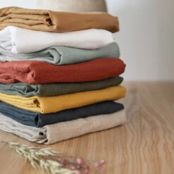 Drap Plat Lin Lavé (270 Cm) Louise Beige 2 Drap Plat Lin Lavé (270 Cm) Louise Beige -Eminza r louise colorama 4