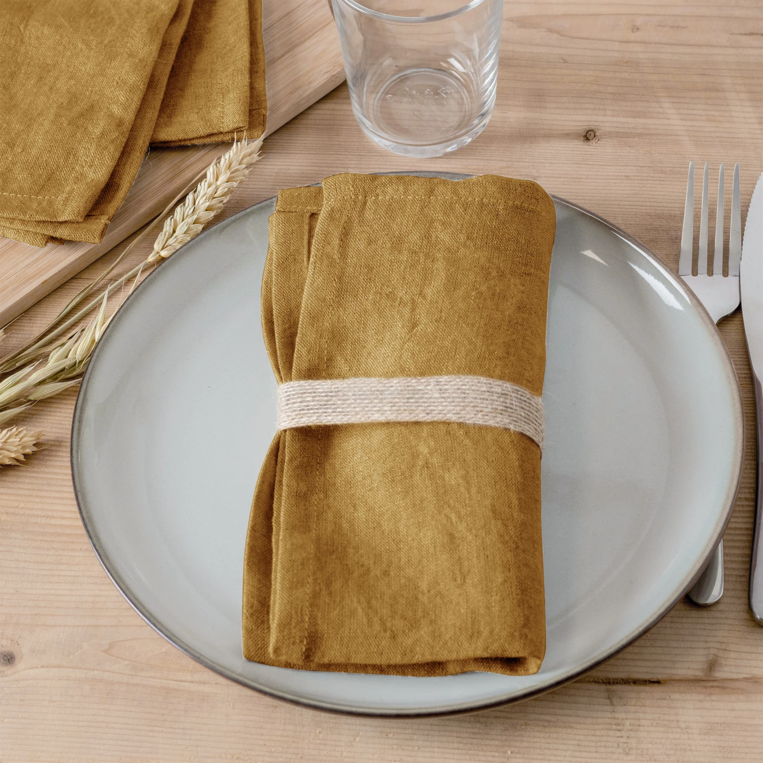 Lot de 3 serviettes lin lavé Louise Caramel Lot De 3 Serviettes Lin Lavé Louise Caramel -Eminza r shooting louise 929 serviettes caramel