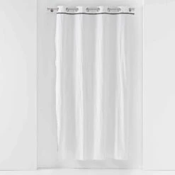 Rideau Coton Lavé (135 X 240 Cm) Linette Blanc -Eminza rideau a oeillets 135 x 240 cm coton lave linette blanc 118129 1656501975