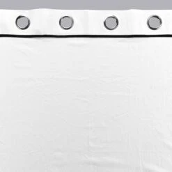 Rideau Coton Lavé (135 X 240 Cm) Linette Blanc -Eminza rideau a oeillets 135 x 240 cm coton lave linette blanc 118129 1656501994