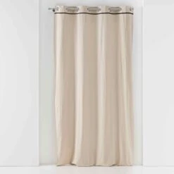 Rideau Coton Lavé (135 X 240 Cm) Linette Beige -Eminza rideau a oeillets 135 x 240 cm coton lave linette lin 118138 1656495683