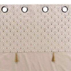 Rideau Coton (140 X 240 Cm) Rafina Beige -Eminza rideau a oeillets 140 x 240 cm coton uni top imp met pompon rafina 118216 1656491815