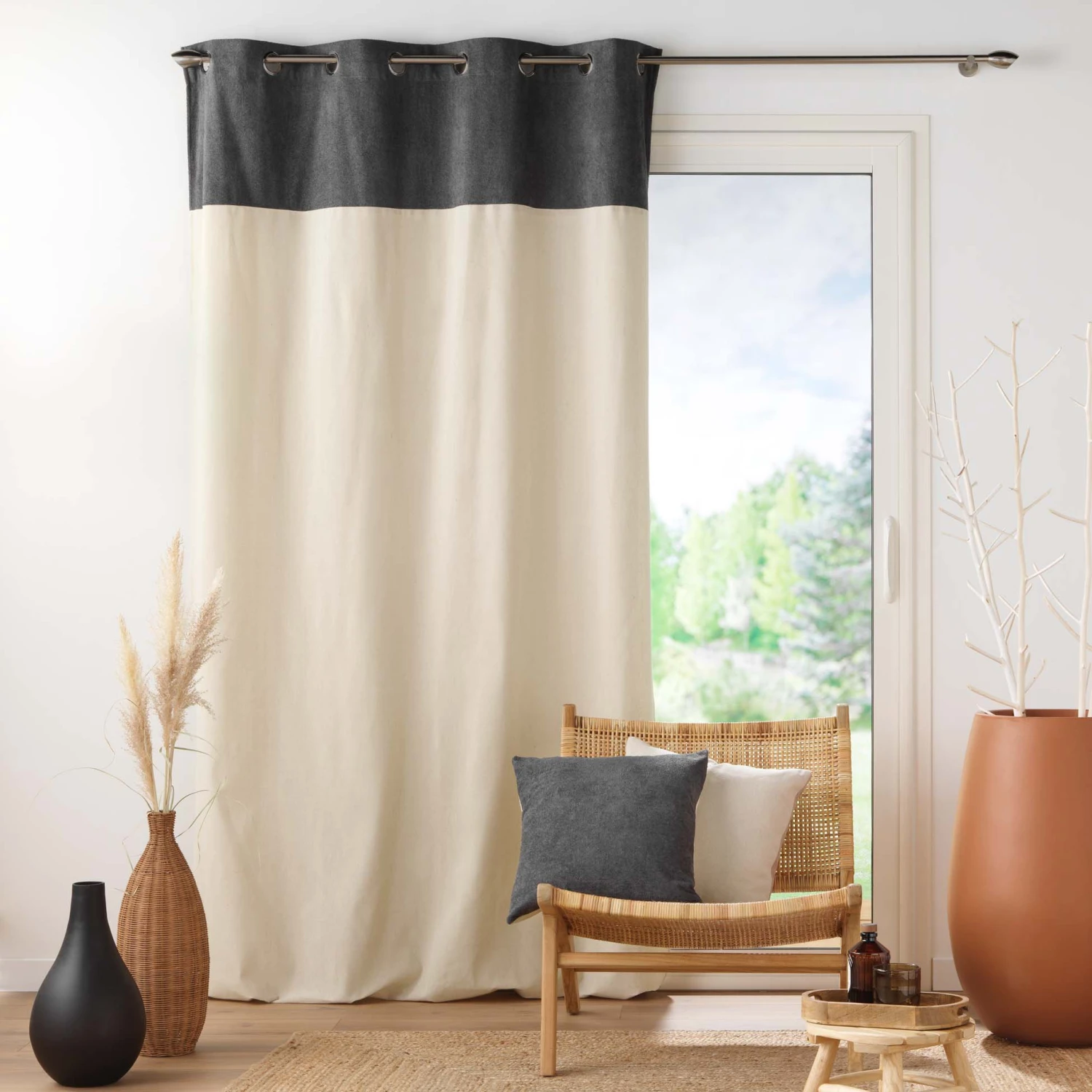 Rideau bouclette (140 x 240 cm) Tessa Gris anthracite Rideau Bouclette (140 X 240 Cm) Tessa Gris Anthracite -Eminza rideau a oeillets 140 x 240 cm polycoton top bouclette unie tessa anthracite 130546 1689597824