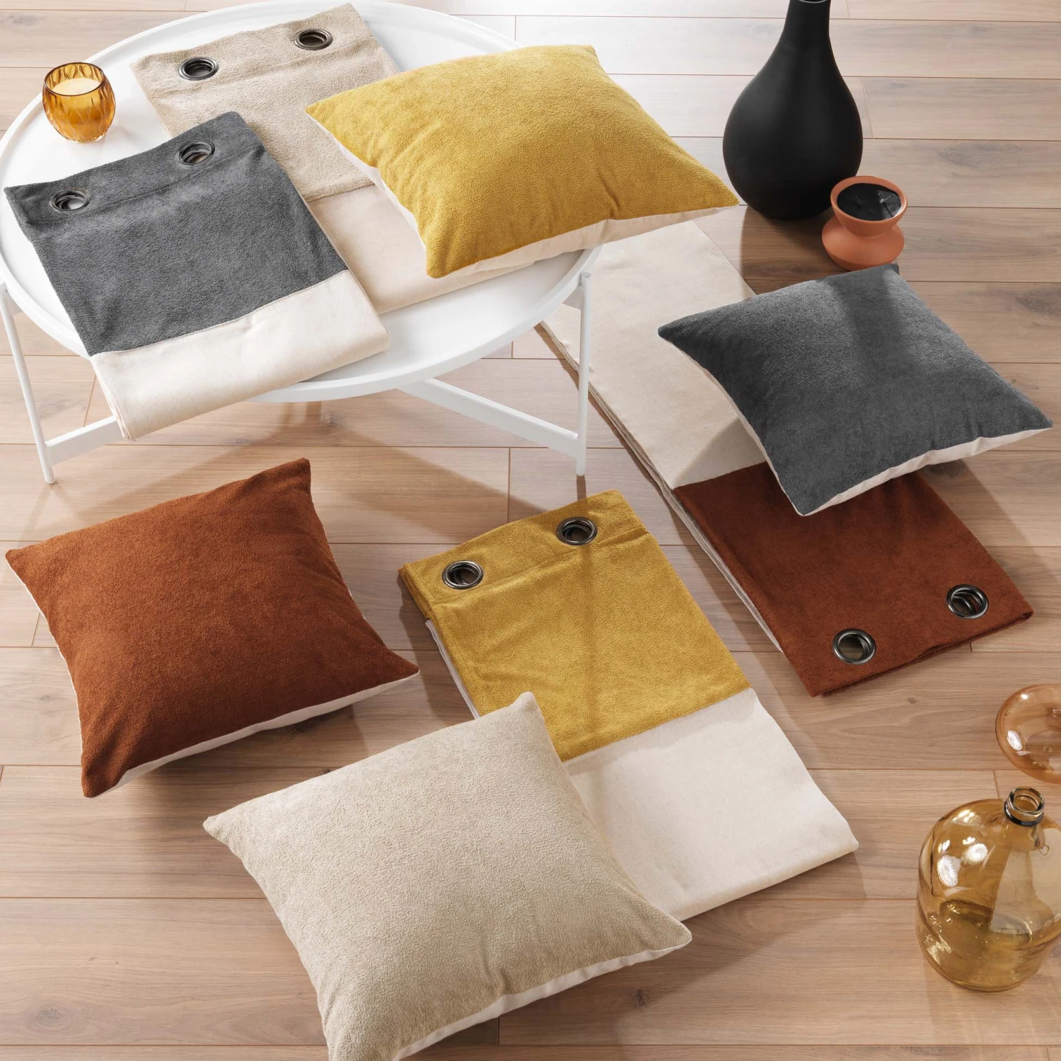 Rideau bouclette (140 x 240 cm) Tessa Gris anthracite Rideau Bouclette (140 X 240 Cm) Tessa Gris Anthracite -Eminza rideau a oeillets 140 x 240 cm polycoton top bouclette unie tessa anthracite 130546 1689597849